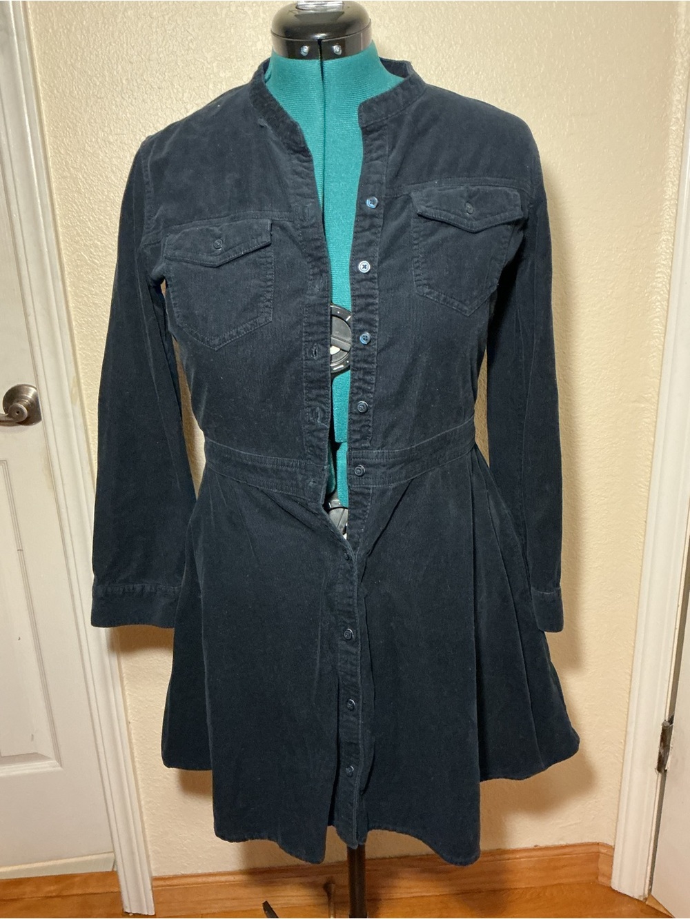 Vintage GAP Black Corduroy Button-Front Dress Jacket
